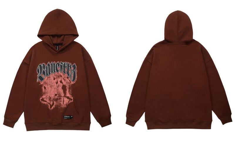 "Red Smoke" Graphic Unisex Streetwear Vintage Women Men Y2K Hoodie