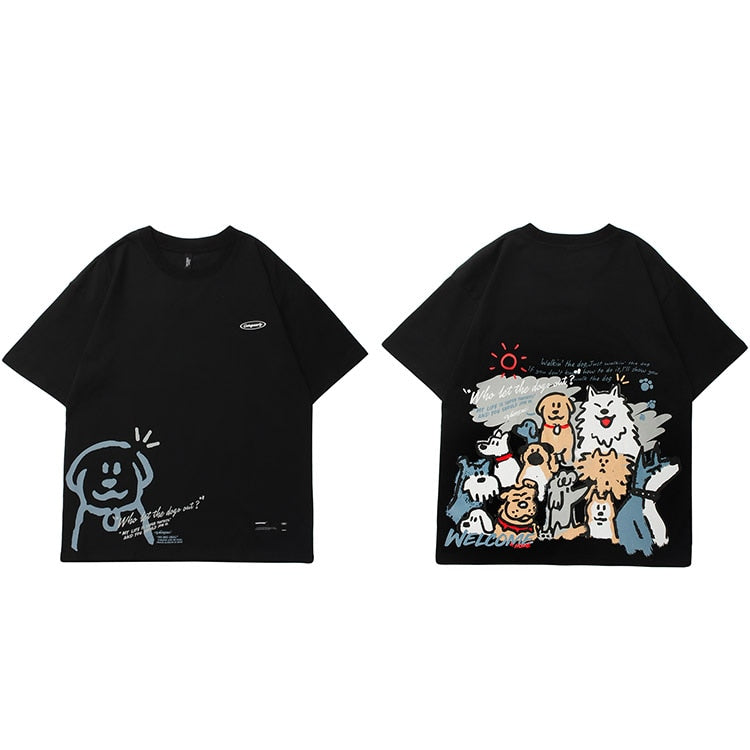 "Cartoon Wolfe" Unisex Men Women Streetwear Graphic T-Shirt