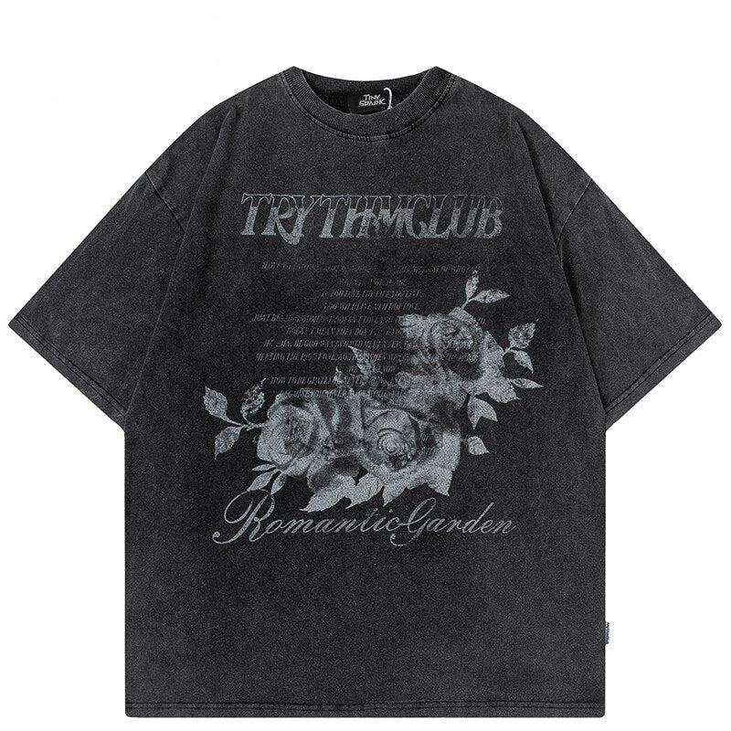 "Fallen Flower" Unisex Men Women Streetwear Graphic T-Shirt