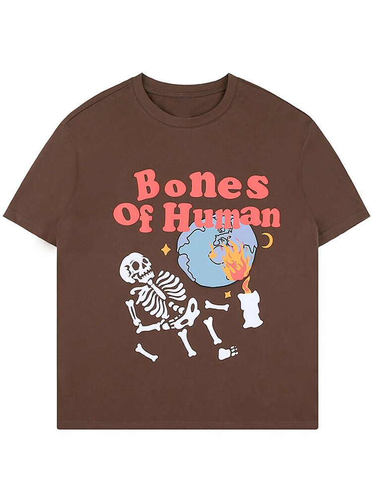 "Strong Bones" Graphic Unisex Streetwear Vintage Women Men Y2K T-Shirt