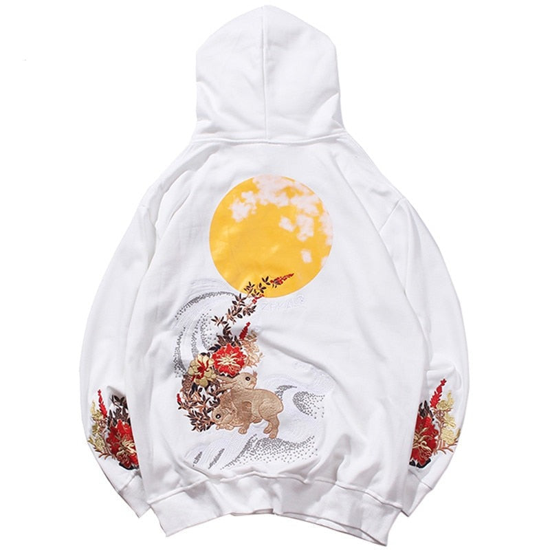 "Red Moon" Graphic Unisex Streetwear Vintage Women Men Y2K Hoodie