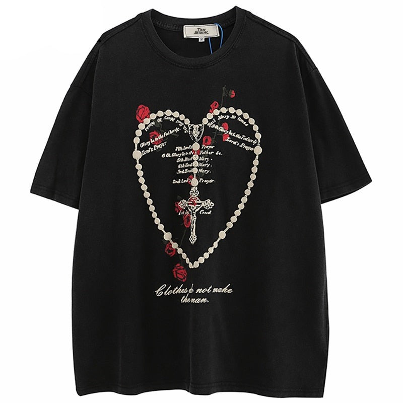 "Heart Chained" Graphic Unisex Streetwear Vintage Women Men Y2K T-Shirt
