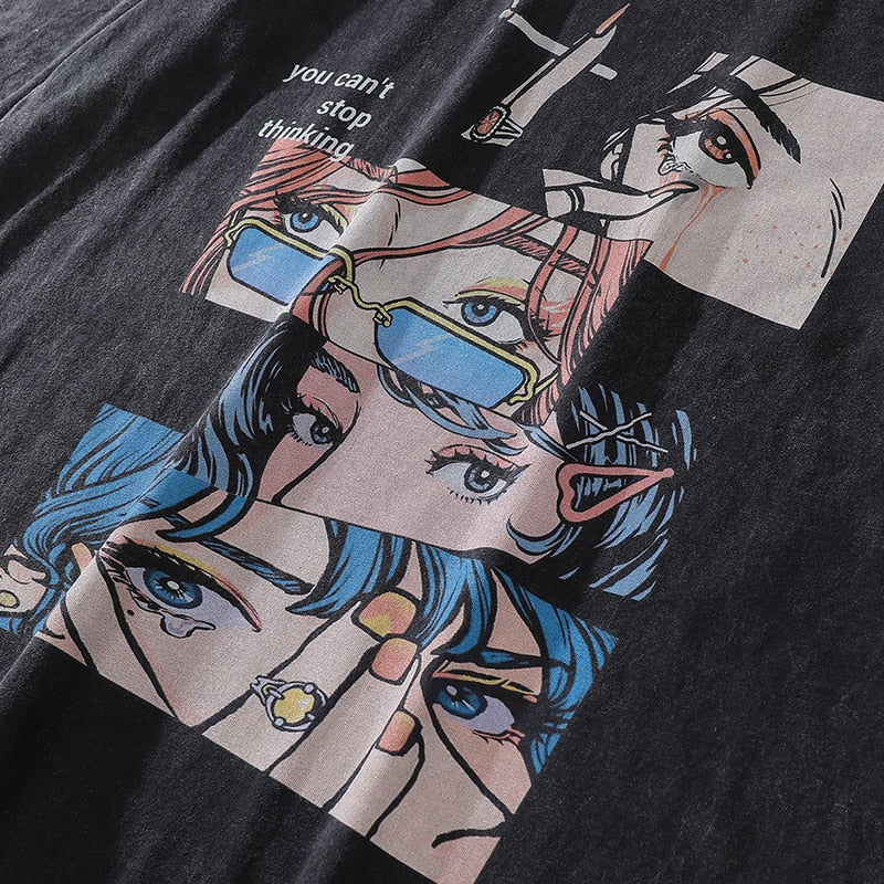 "Glares" Graphic Unisex Streetwear Women Men Y2K T-Shirt