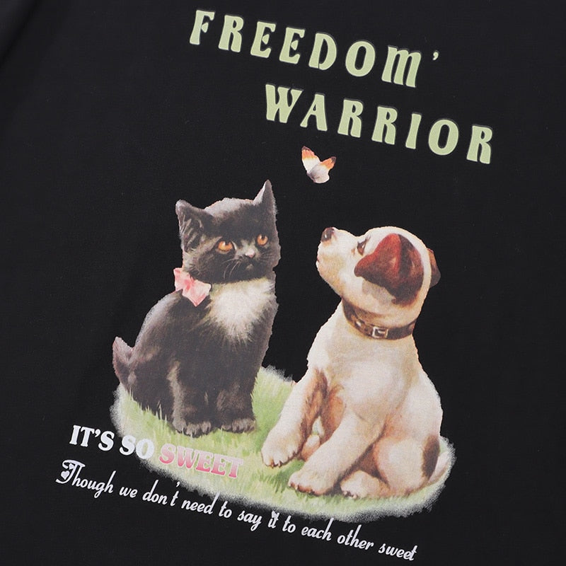 "Warrior" Graphic Unisex Streetwear Vintage Women Men Y2K T-Shirt