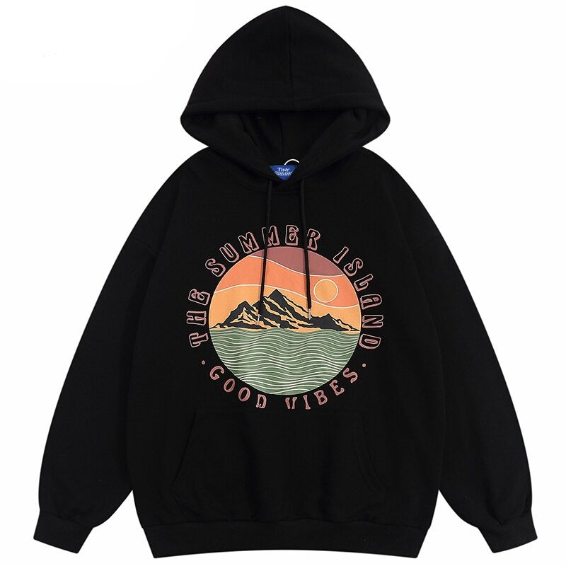 "Summer Island" Graphic Unisex Streetwear Vintage Women Men Y2K Hoodie