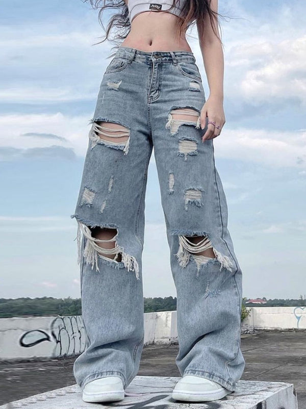 "Skate" Graphic Unisex Streetwear Women Men Y2K Denim Jeans