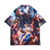 "Gospel" Graphic Unisex Streetwear Women Men Y2K Button Up