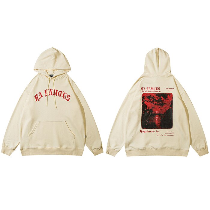 "Red Clouds" Graphic Unisex Streetwear Vintage Women Men Y2K Hoodie