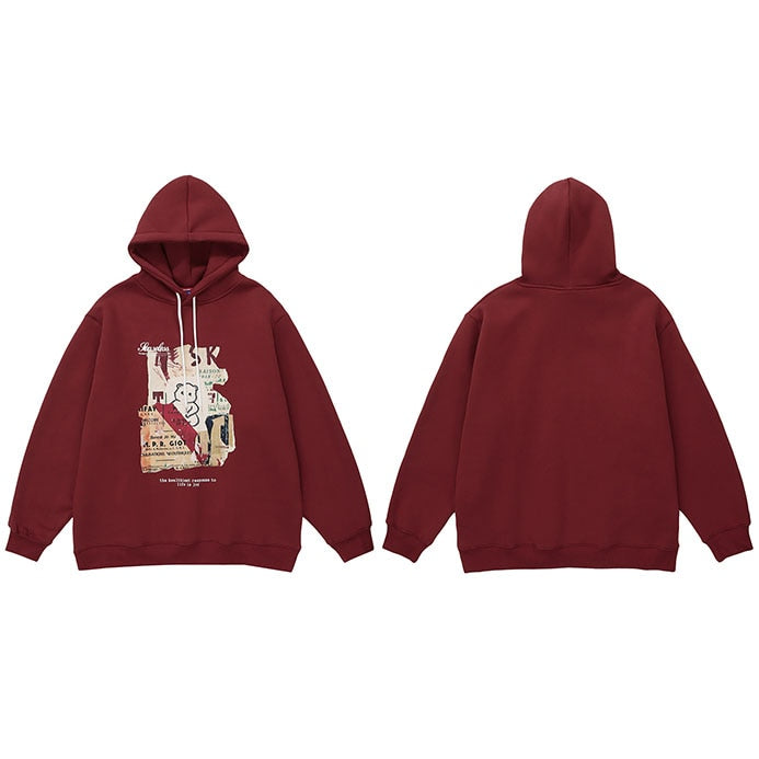 "On The Wall" Graphic Unisex Streetwear Vintage Women Men Y2K Hoodie
