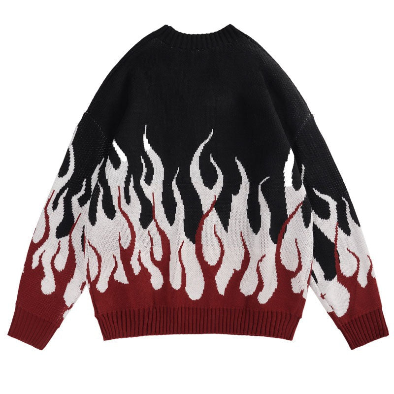 "Darken Flames" Unisex Men Women Streetwear Graphic Sweater
