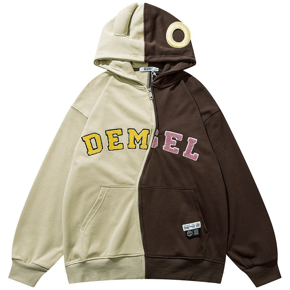 "Split In Two" Graphic Unisex Streetwear Vintage Women Men Y2K Hoodie
