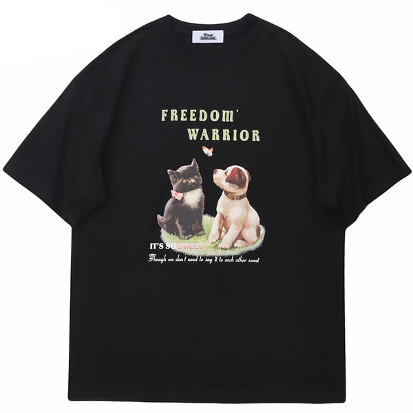 "Warrior" Graphic Unisex Streetwear Vintage Women Men Y2K T-Shirt