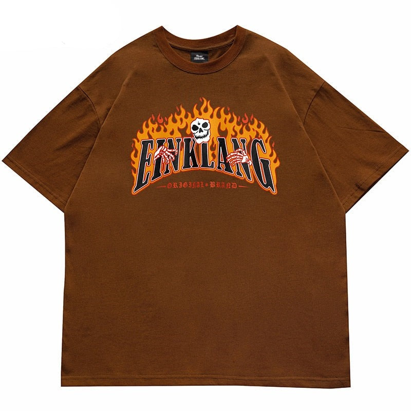"Big Flame" Unisex Men Women Streetwear Graphic T-Shirt