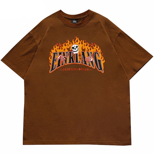 "Big Flame" Unisex Men Women Streetwear Graphic T-Shirt