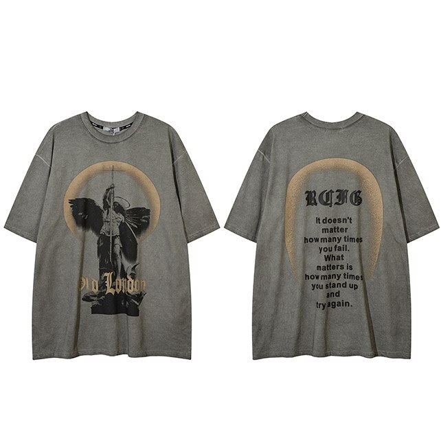 "Standing Place" Graphic Unisex Streetwear Vintage Women Men Y2K T-Shirt