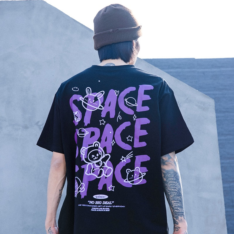 "Spaceman" Graphic Unisex Streetwear Vintage Women Men Y2K T-Shirt