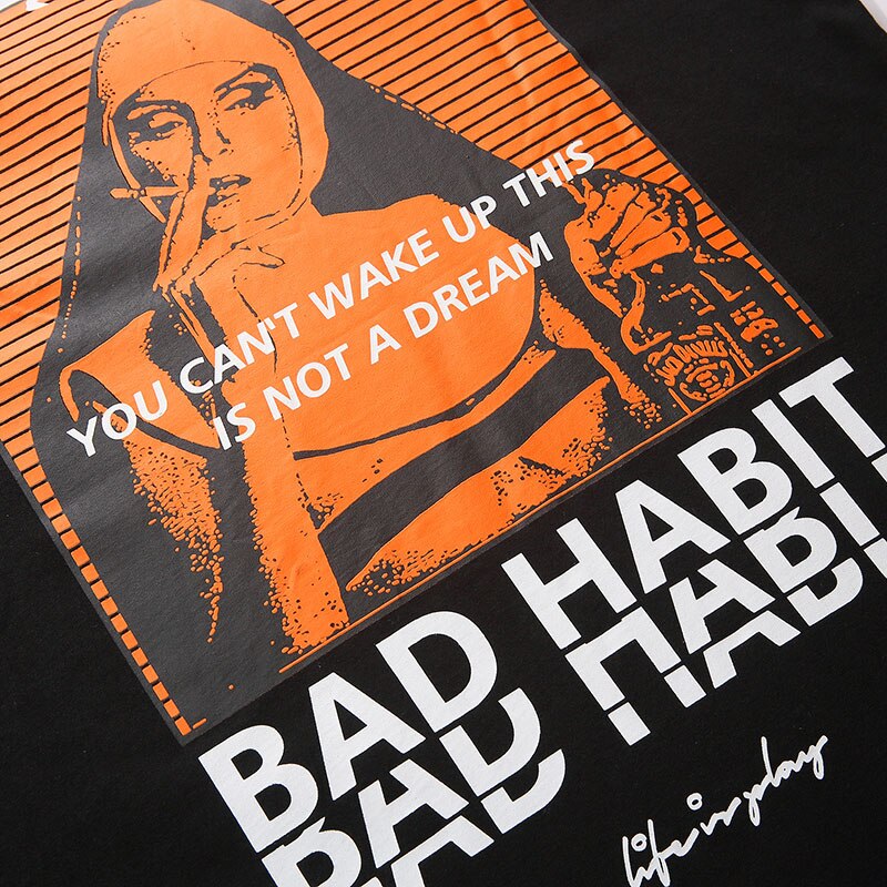 "Bad Habbit" Unisex Streetwear Men Women Graphic T-Shirt