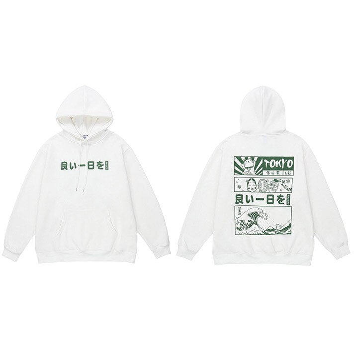 "Tokyo Wave" Graphic Unisex Streetwear Vintage Women Men Y2K Hoodie