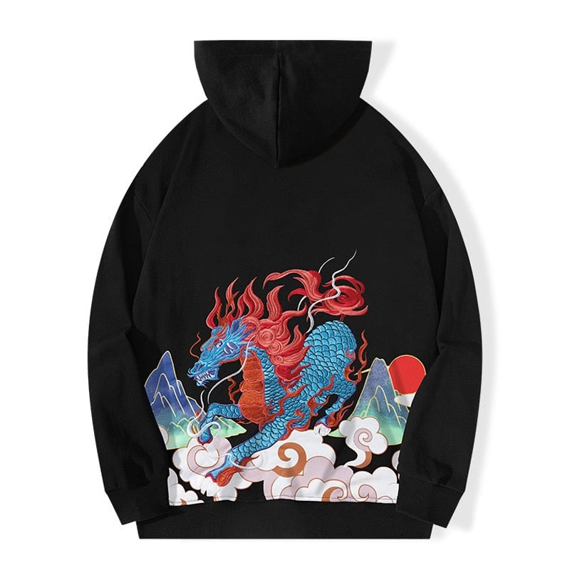 "Blue Horse" Unisex Men Women Streetwear Graphic Hoodie