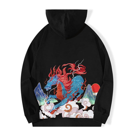 "Blue Horse" Unisex Men Women Streetwear Graphic Hoodie