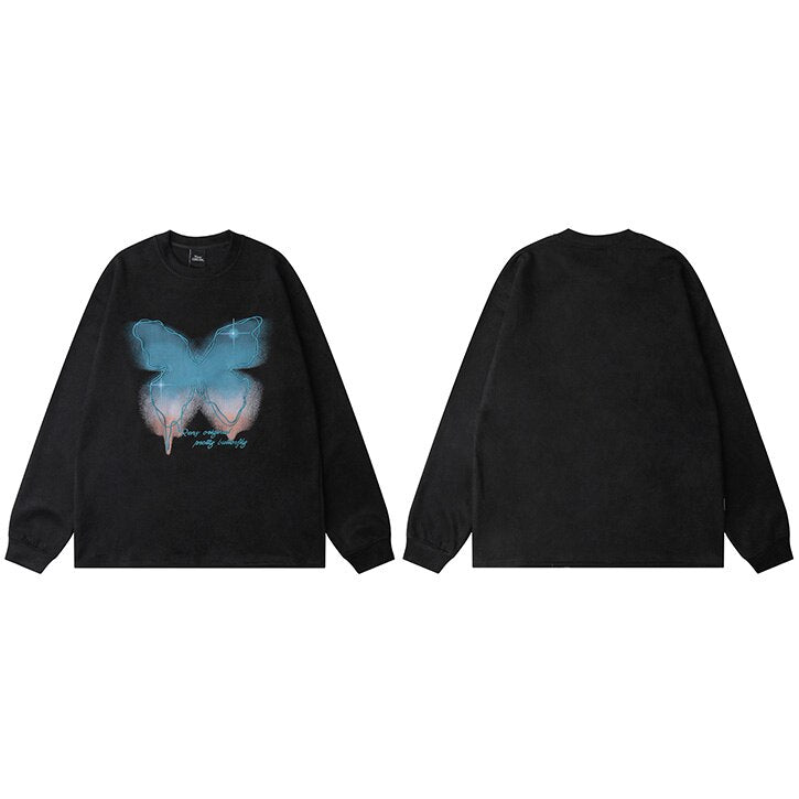 "Blue Smoke" Unisex Men Women Streetwear Graphic Sweatshirt