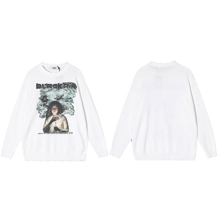 "Dark Dust" Unisex Men Women Streetwear Graphic Sweater