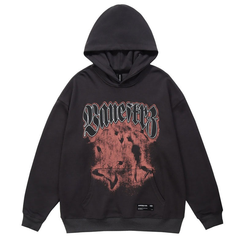 "Red Smoke" Graphic Unisex Streetwear Vintage Women Men Y2K Hoodie