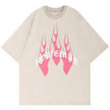 "Red Flame" Graphic Unisex Streetwear Vintage Women Men Y2K T-Shirt