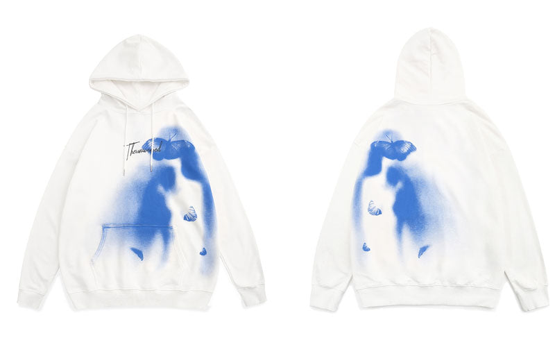 "Purple Ghost" Graphic Unisex Streetwear Vintage Women Men Y2K Hoodie