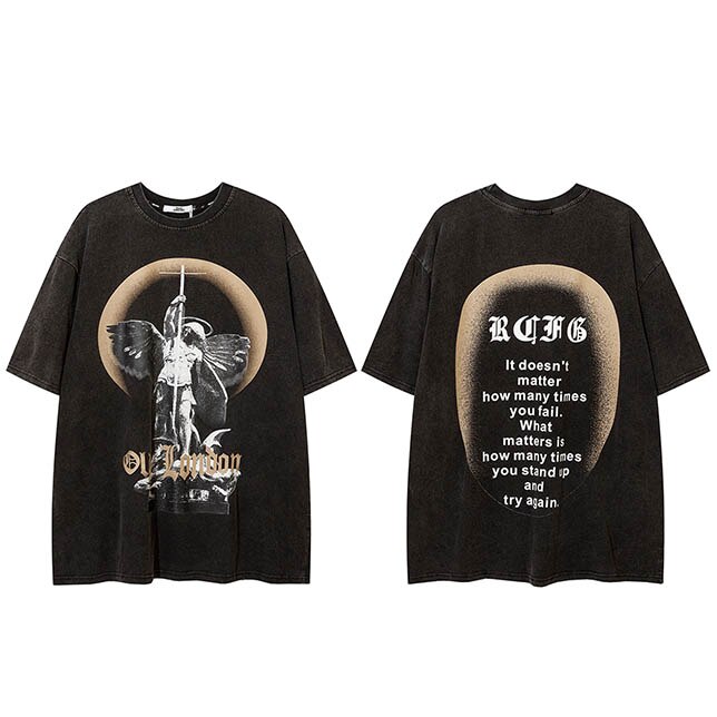 "Standing Place" Graphic Unisex Streetwear Vintage Women Men Y2K T-Shirt