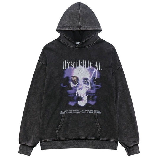 "Purple Skeleton" Graphic Unisex Streetwear Vintage Women Men Y2K Hoodie