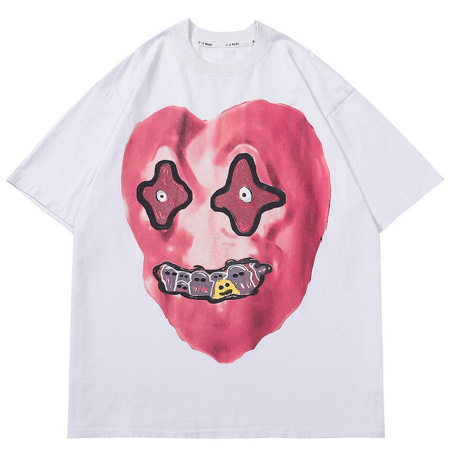 "Pink Smile" Graphic Unisex Streetwear Vintage Women Men Y2K T-Shirt