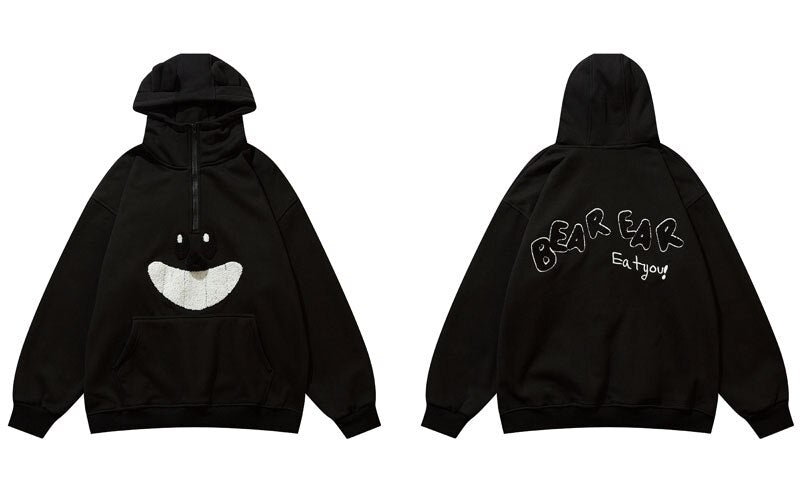 "Funny Face" Graphic Unisex Streetwear Women Men Y2K Hoodie