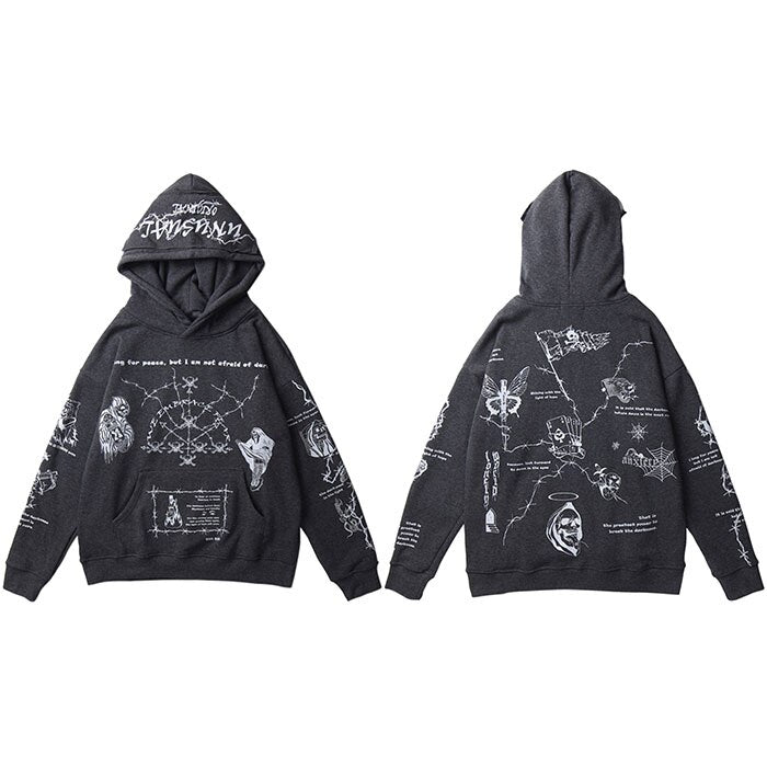 "Cross Eyed" Unisex Men Women Streetwear Graphic Hoodie