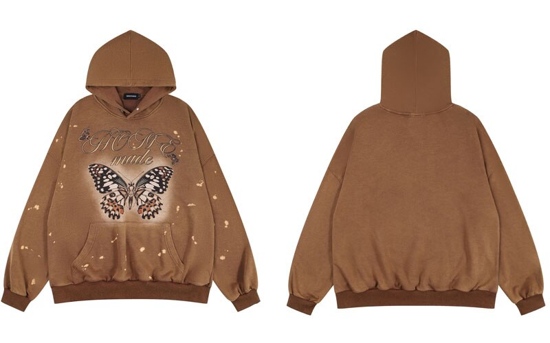 "Golden Butterfly" Graphic Unisex Streetwear Women Men Y2K Hoodie