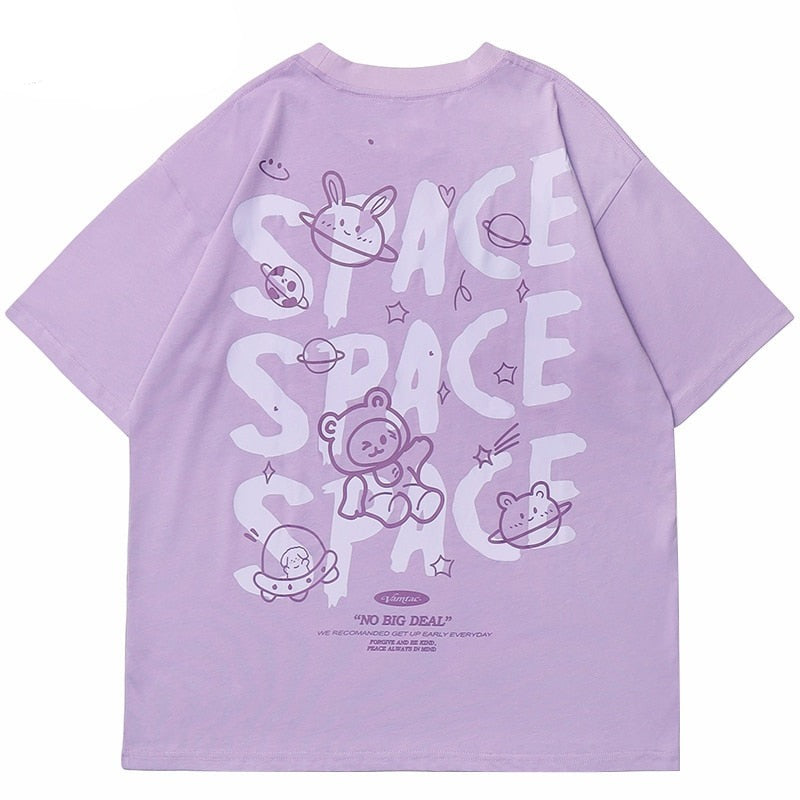 "Spaceman" Graphic Unisex Streetwear Vintage Women Men Y2K T-Shirt