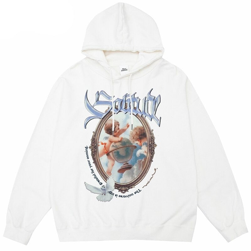 "Through The Glass" Graphic Unisex Streetwear Vintage Women Men Y2K Hoodie
