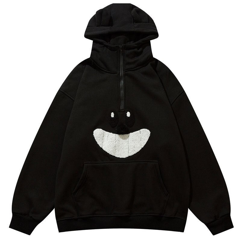 "Funny Face" Graphic Unisex Streetwear Women Men Y2K Hoodie