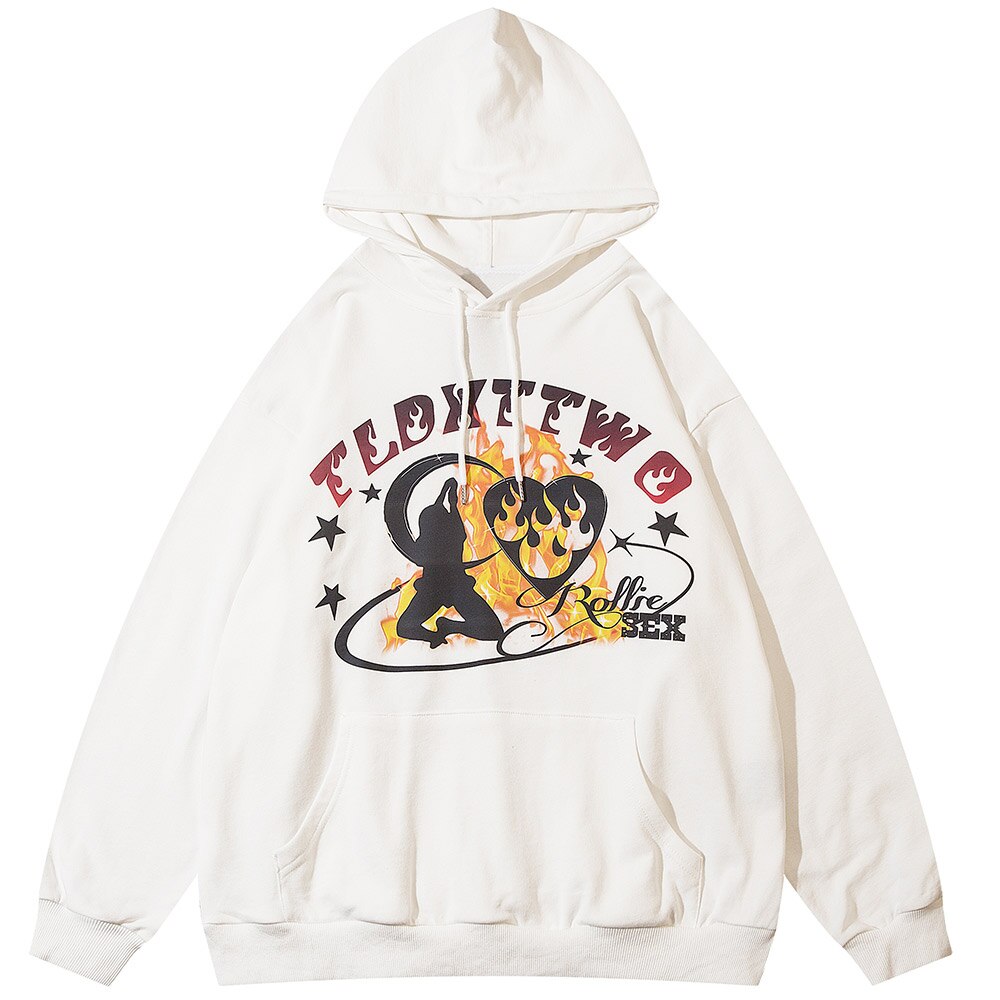 "Dance On Fire" Graphic Unisex Streetwear Vintage Women Men Y2K Hoodie