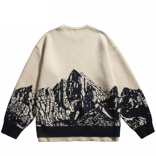 "Town At Night" Graphic Unisex Streetwear Vintage Women Men Y2K Sweater