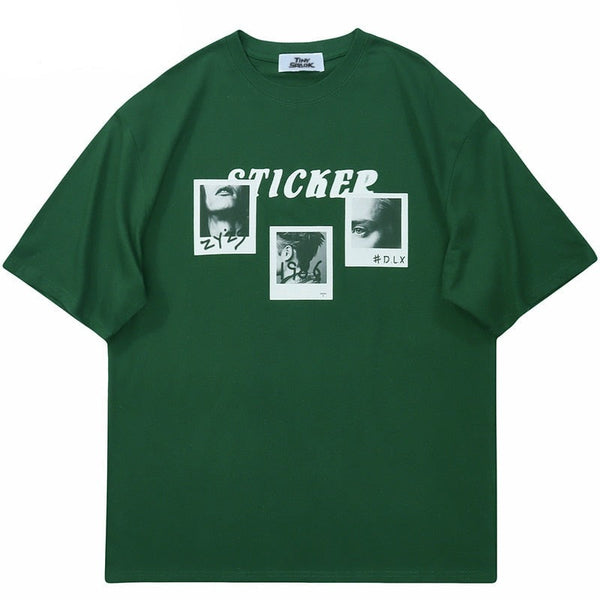 "Sticker" Graphic Unisex Streetwear Vintage Women Men Y2K T-Shirt