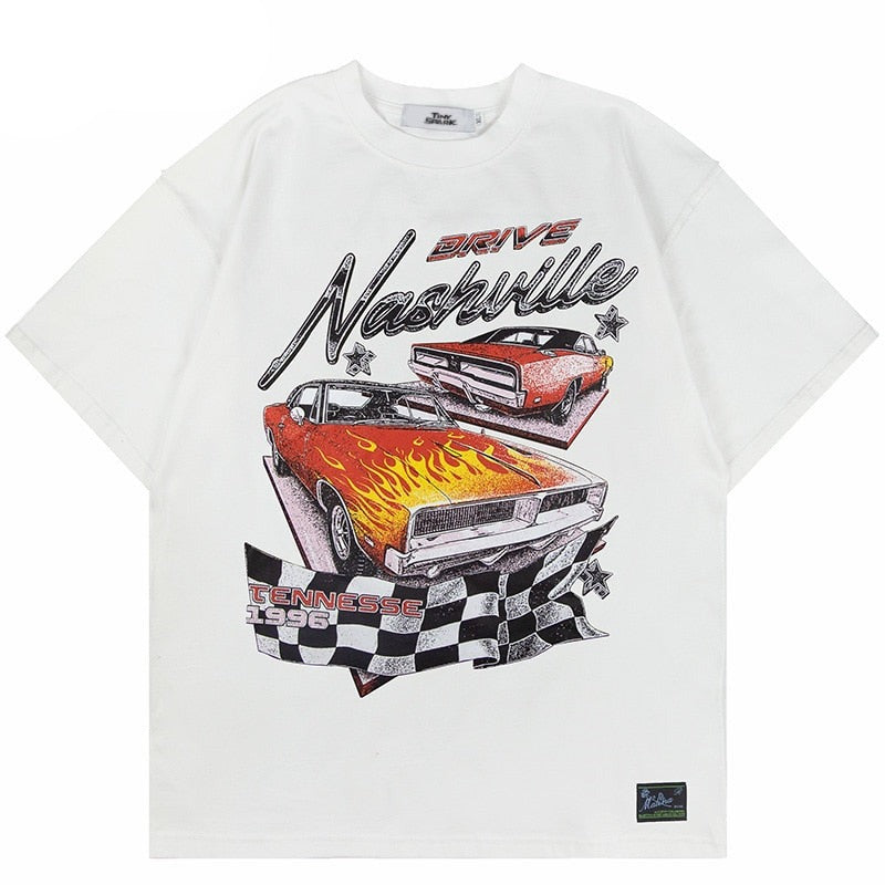 "Race Track" Graphic Unisex Streetwear Vintage Women Men Y2K T-Shirt