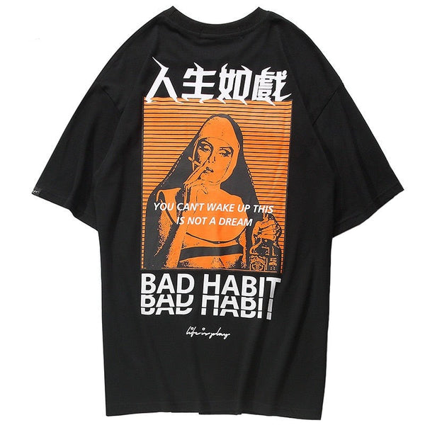 "Bad Habbit" Unisex Streetwear Men Women Graphic T-Shirt