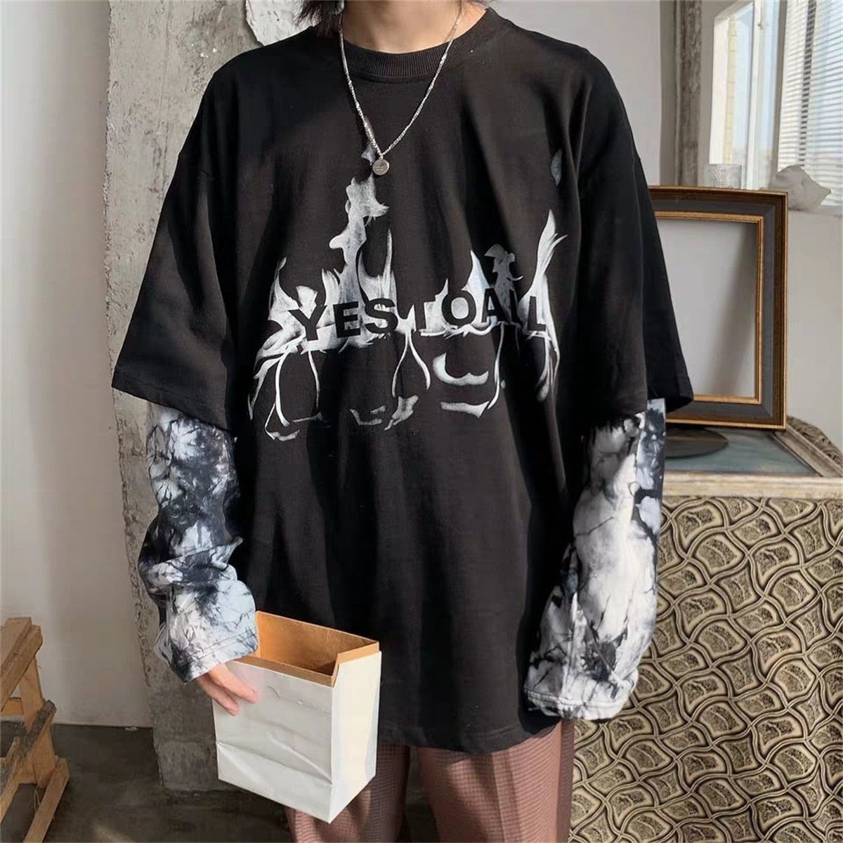 "Free Smoke" Graphic Unisex Streetwear Women Men Y2K T-Shirt