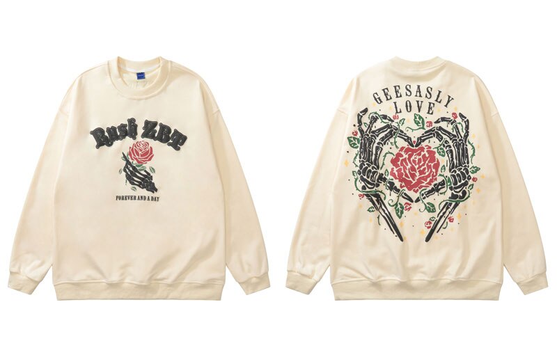 "Surrounded Love" Graphic Unisex Streetwear Vintage Women Men Y2K Sweatshirt