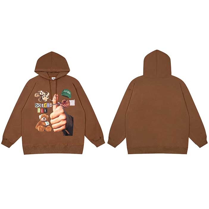 "Thumbs Up" Graphic Unisex Streetwear Vintage Women Men Y2K Hoodie
