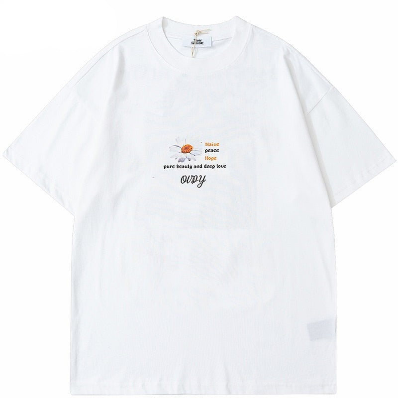 "Flower Basis" Unisex Men Women Streetwear Graphic T-Shirt