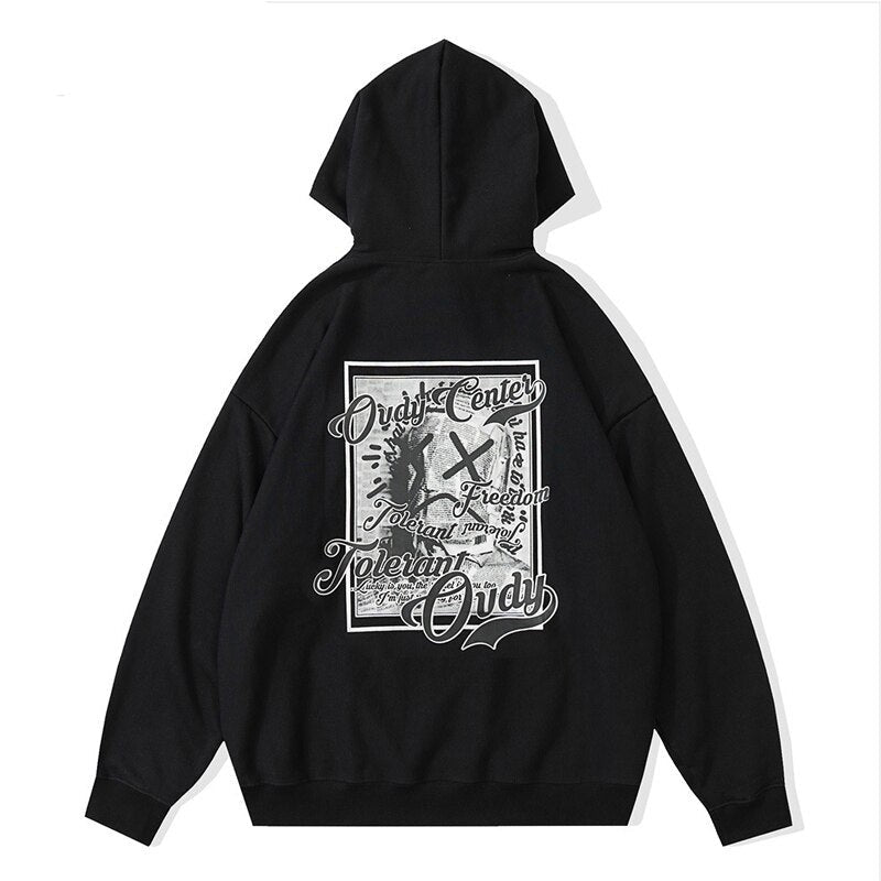 "Over Worked" Graphic Unisex Streetwear Vintage Women Men Y2K Hoodie