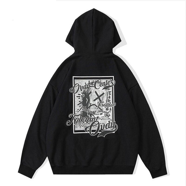 "Over Worked" Graphic Unisex Streetwear Vintage Women Men Y2K Hoodie