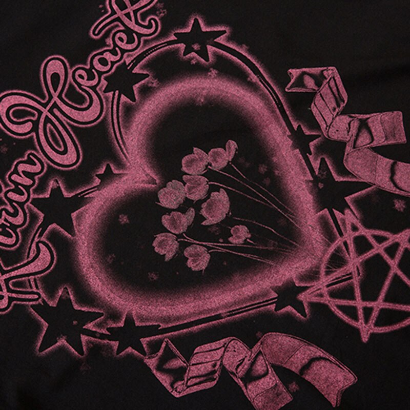 "Pink Garden" Graphic Unisex Streetwear Vintage Women Men Y2K T-Shirt